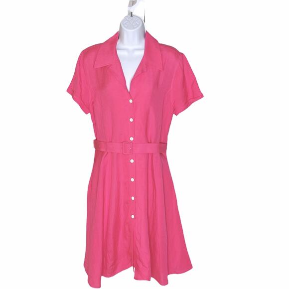 SOLID & STRIPED Linen Tourist Dress Pink L 10 NEW - Picture 2 of 14